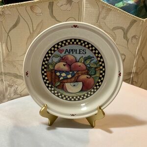Susan Winget 8” Round Retro Farmhouse Cottage Kitchen Apple Pie Baking Dish